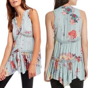Free People Blue Purple Haze Boho Tunic Tank Top S